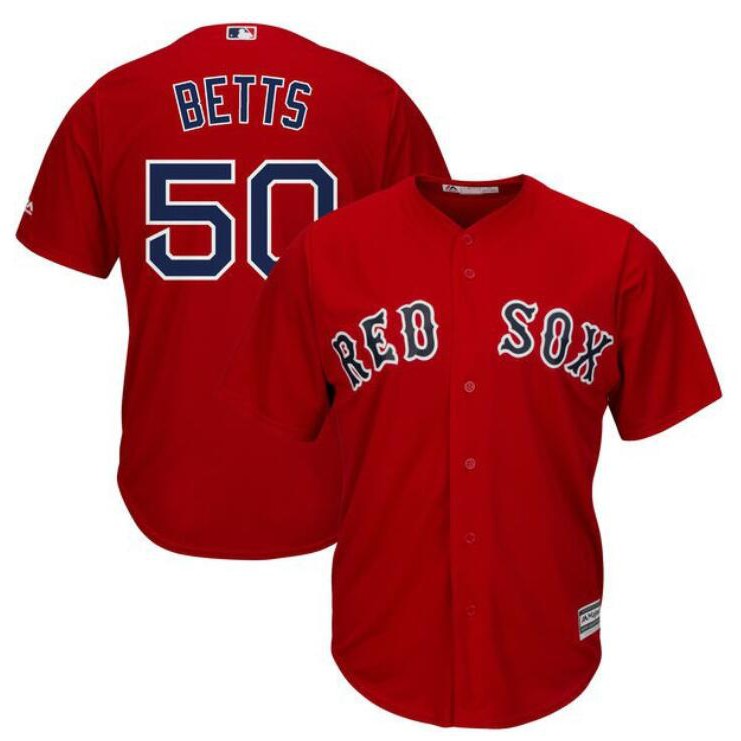Áo Bóng Chày NP2 MLB Boston Red Sox Số 50 Mookie Betts Plus Size P