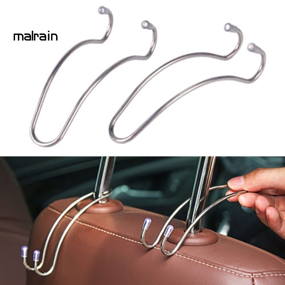 Bộ 2 Móc Treo Đồ Gắn Ghế Xe Hơi Bằng Thép Không Gỉ Tiện Dụng