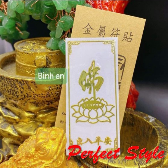 Miếng Dán Linh Phù - THần tài - Tài Lộc, May Mắn, Phong Thuỷ - Mèo thần tài (Dán Điện Thoại, Đồ Dùng ...)