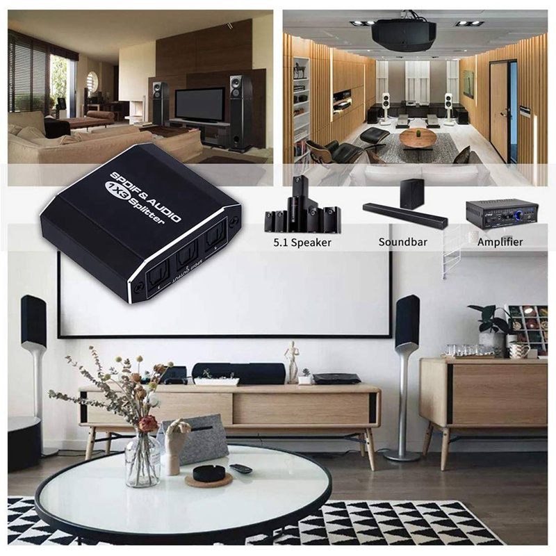 Bộ chia âm thanh quang học 1X3 bằng hợp kim nhôm 3 đầu ra chuyên dụng chất lượng cao