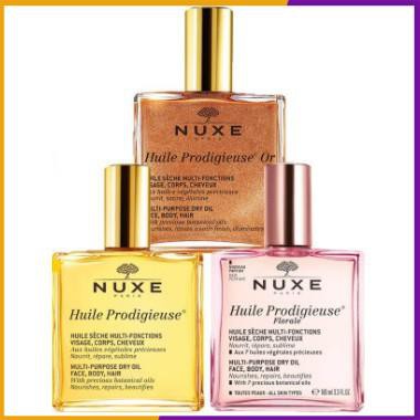 Nuxe Dầu Khô Đa Năng Dưỡng da mặt Face Tóc Body Huile Prodigigieuse Or Florale Không Nhũ Có Nhũ Hương Hoa Pháp 50-100ml