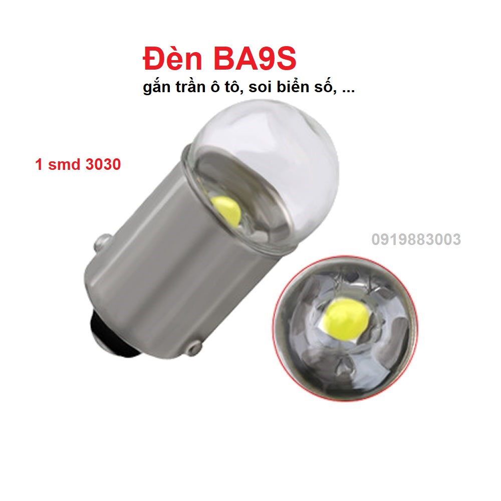 Set 2 đèn BA9S CREE 1smd 3030 led trần ô tô trước Innova Fortuner 2006 đến 2012