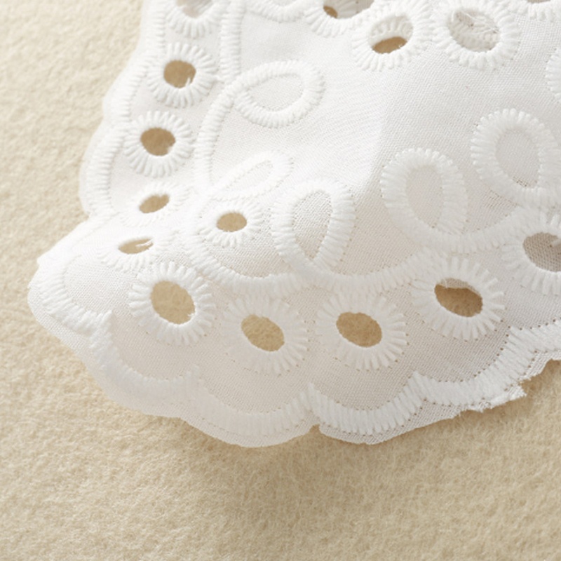 Khăn Choàng Cổ Giả Thêu Hoa Chấm Bi Trắng Dành Cho Nữ