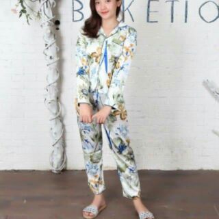 BỘ PIZAMA LỤA HỌA TIẾT SIÊU XINH