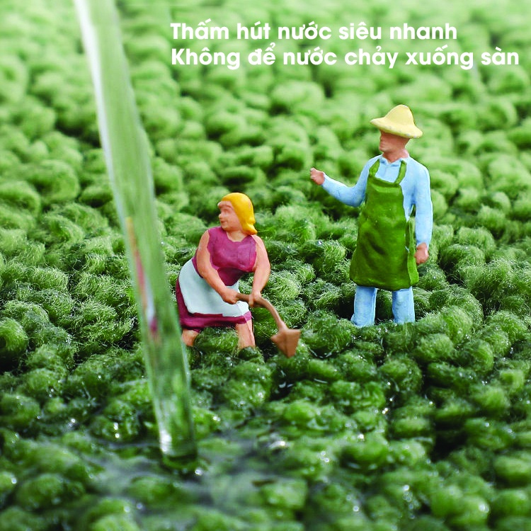 Thảm chùi chân hình bàn chân len dày thấm hút nước tốt và chống trơn trượt mã BANCHAN