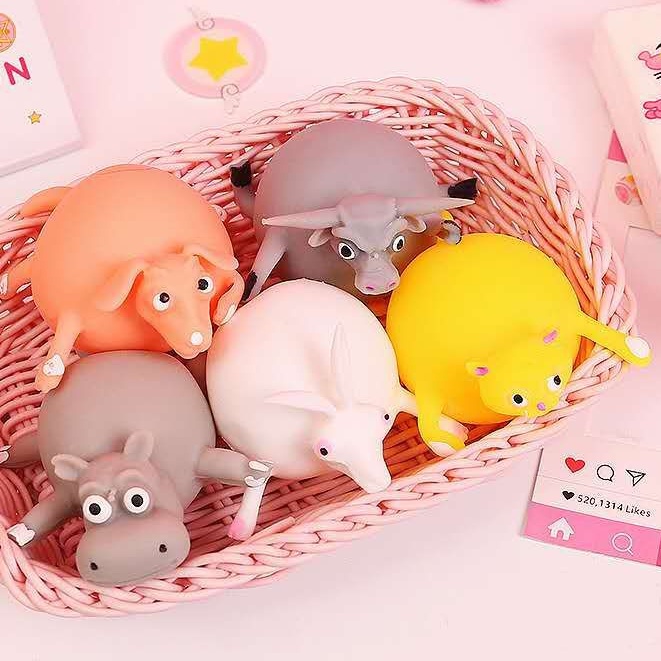 Đồ Chơi THÚ THỔI BÓNG hình khủng long gà bò nhiều mẫu giải trí mềm mịn siêu đàn hồi ngộ nghĩnh giải tỏa căng thẳng