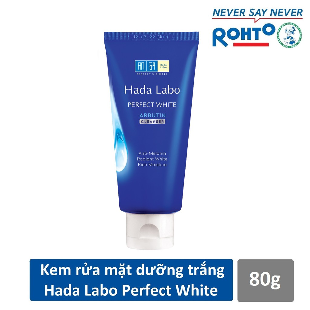 Kem rửa mặt dưỡng trắng Hada Labo Perfect White Cleanser 80g sữa rửa mặt Hada Labo