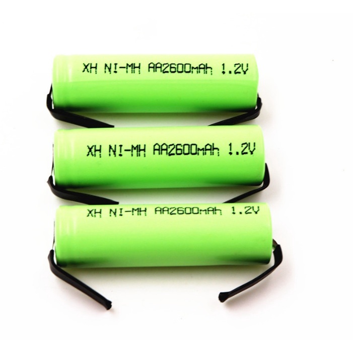 Pin sạc Lithium-Ion cỡ AA dung lượng 2600mAh 1.2V có hàn kết nối niken sẵn 2 đầu viên Pin