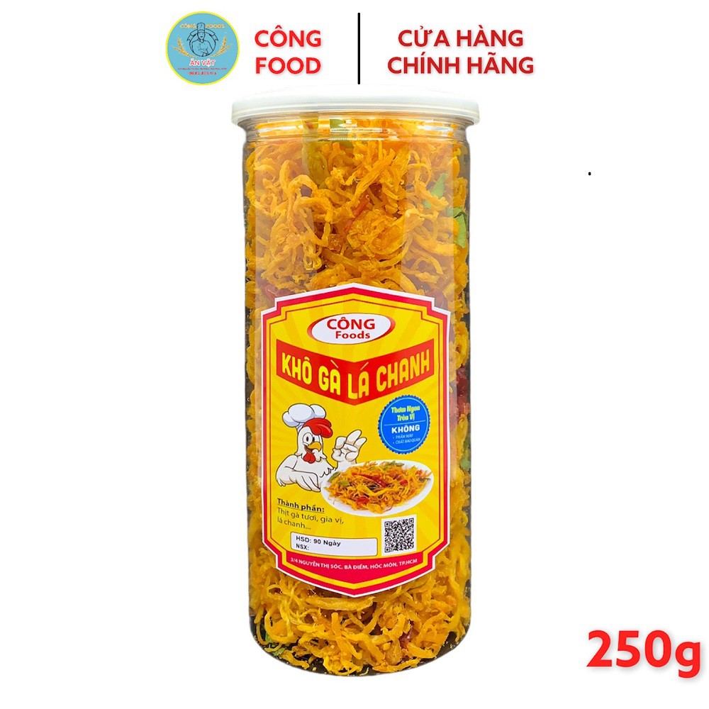 Khô gà lá chanh 250g CÔNG FOOD đồ ăn vặt nhà làm