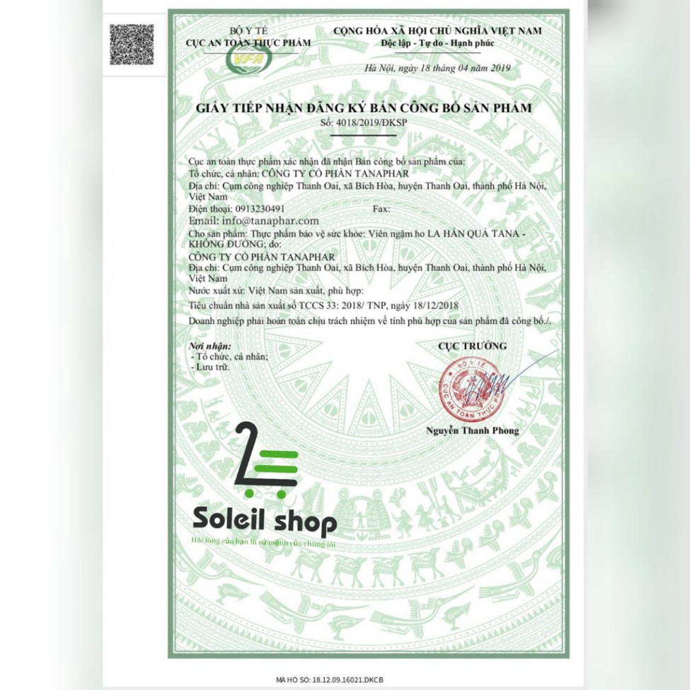 Viên ngậm ho La hán quả Tana