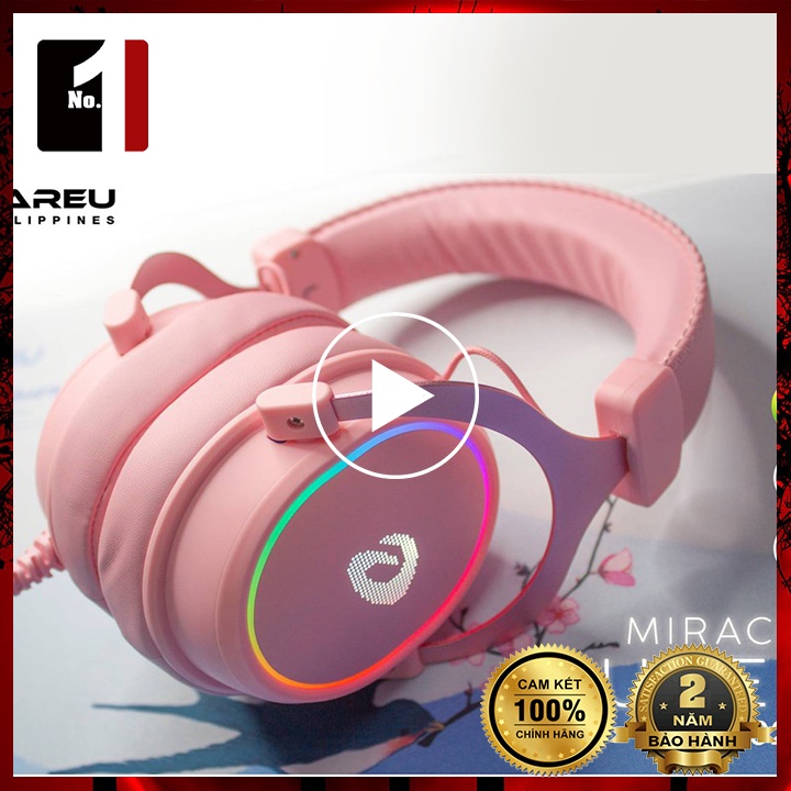 Tai Nghe Nhạc Headphone Gaming Chụp Tai Có Dây DAREU EH925S Hồng Led RGB Tai Nghe Game Thủ Có Mic Máy Vi Tính Laptop Pc