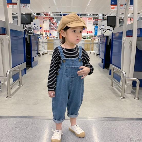 Quần Yếm Denim Hàn Quốc Cho Bé Gái