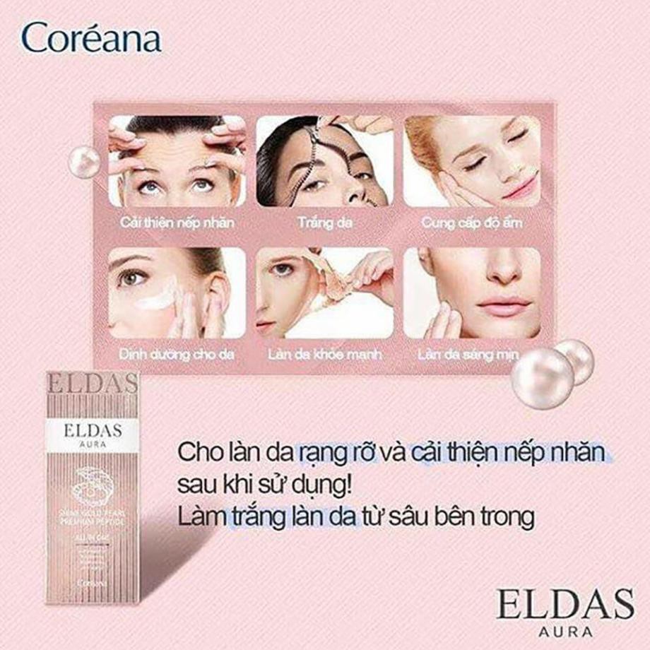 Tinh Chất Tế Bào Gốc Eldas Aura Shine Gold Pearl Premium Peptide All In One Coréana 100ml