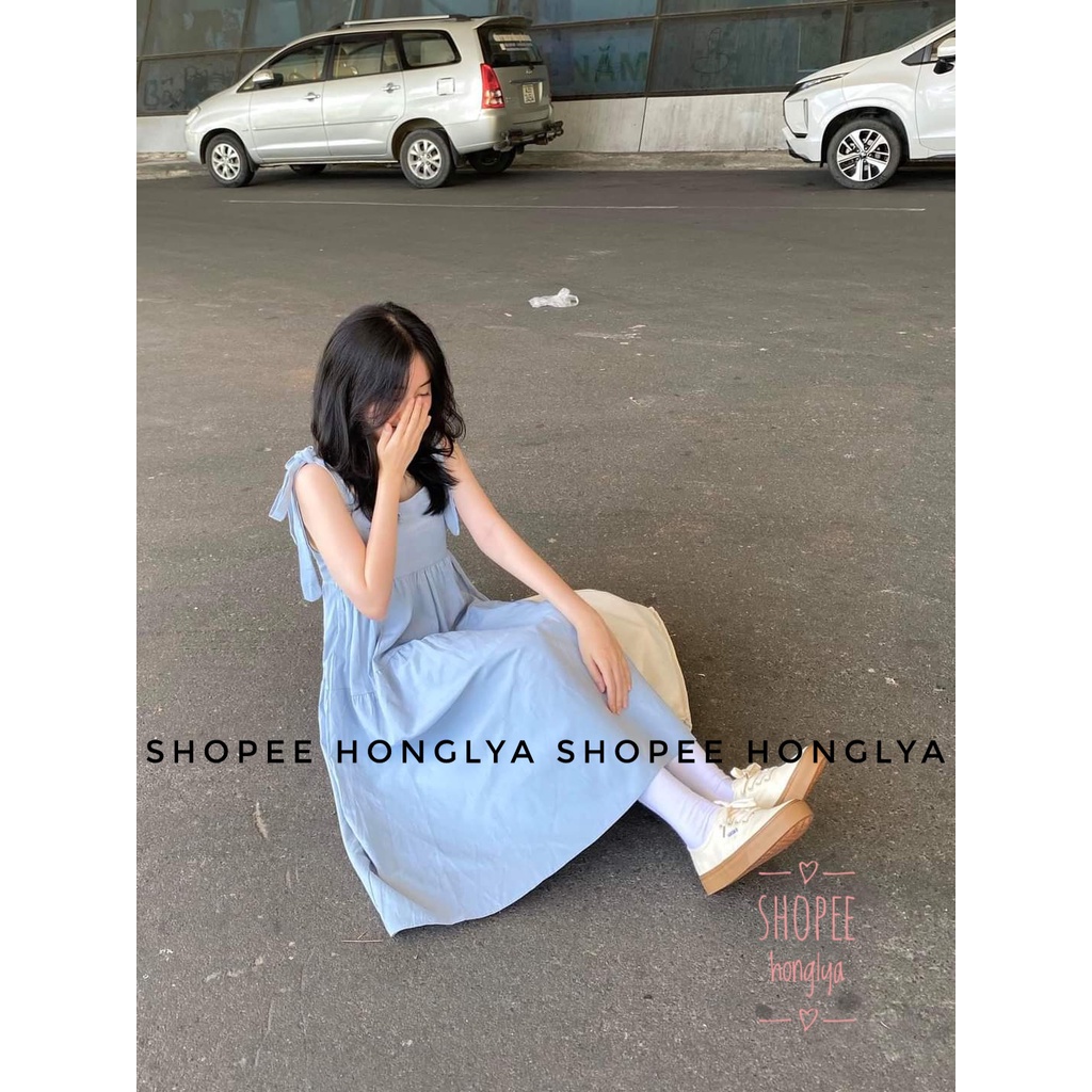 [Có clip review] Váy babydoll 2 dây buộc nơ vai 3 màu đáng yêu / Đầm babydoll siêu cute