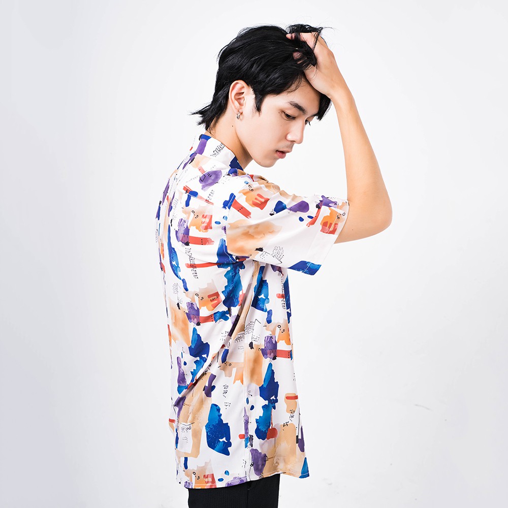 Áo sơ mi nam họa tiết GHOST, chất liệu vải lanh lụa mềm min, thoáng mát, không nhăn, Form  Regular -  ADORIS SM063 | BigBuy360 - bigbuy360.vn
