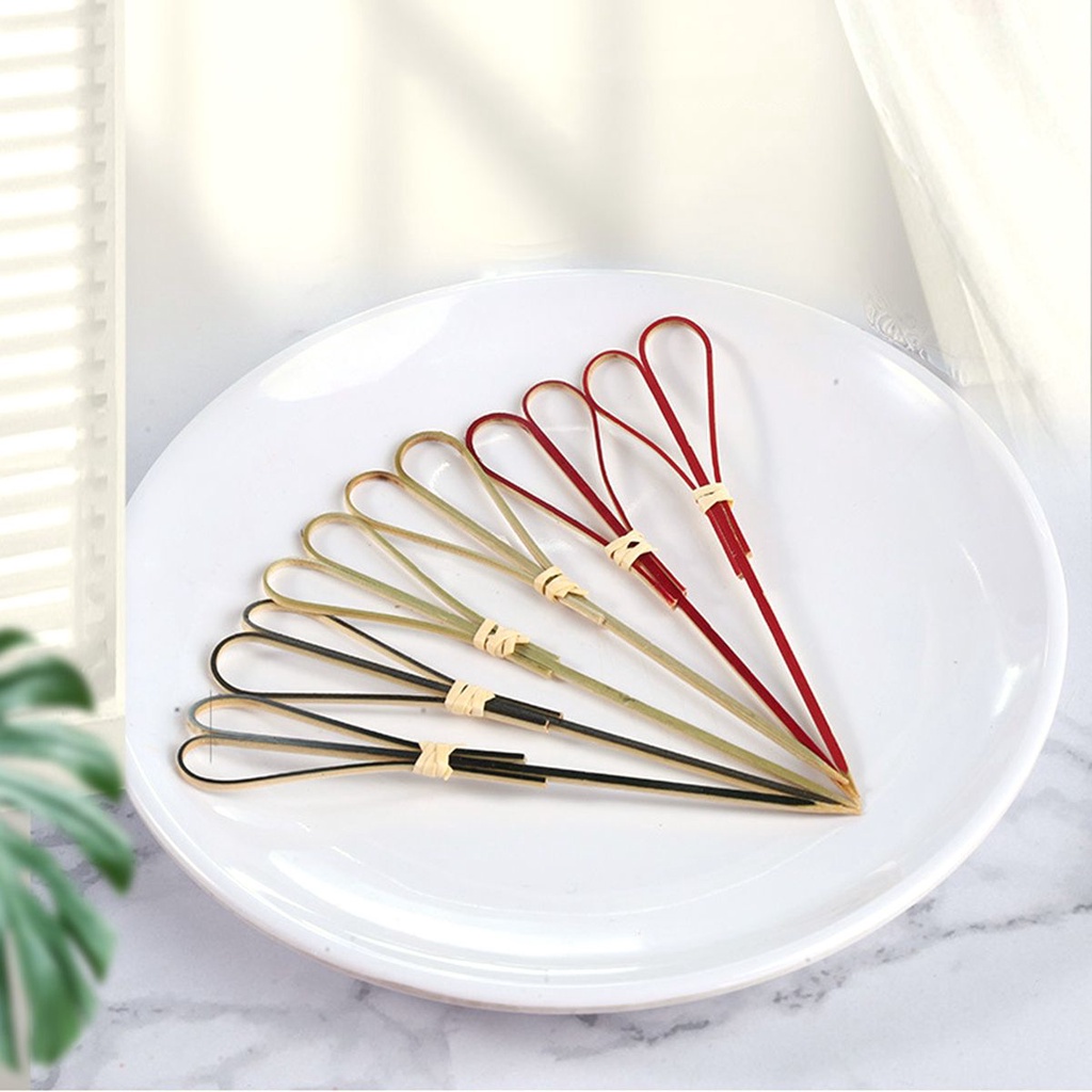 Set 100 tăm tre nhiều màu dùng để trang trí trái cây đồ uống tiện dụng chất lượng cao