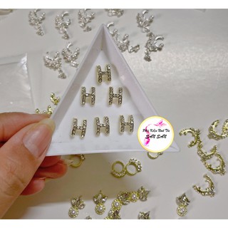 (Ảnh Thật) Charm Chữ H Đá Đính Móng