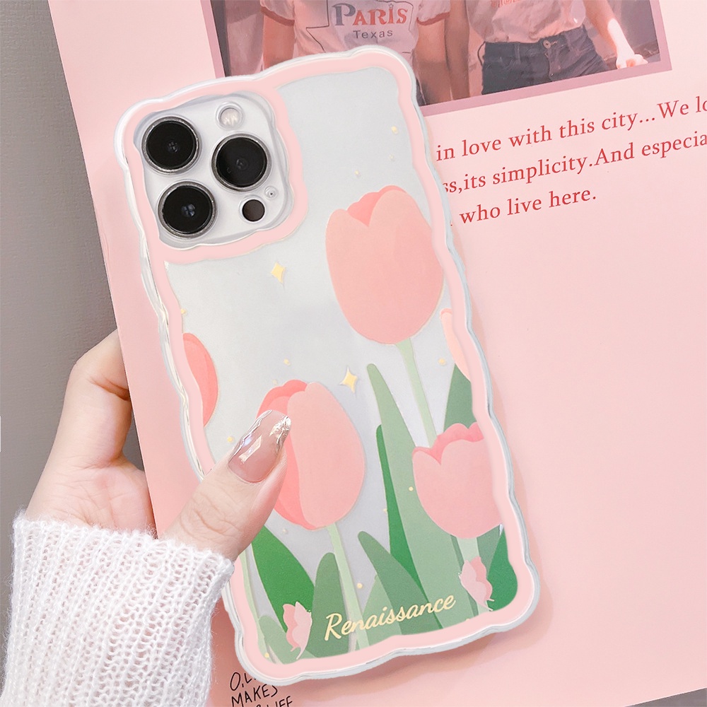 Ốp lưng iphone trong lượn sóng hoa hồng nước 6s/6plus/7/7plus/8/8plus/xs/11/12/13/pro/max/plus/promax-Sale Hot G2-2