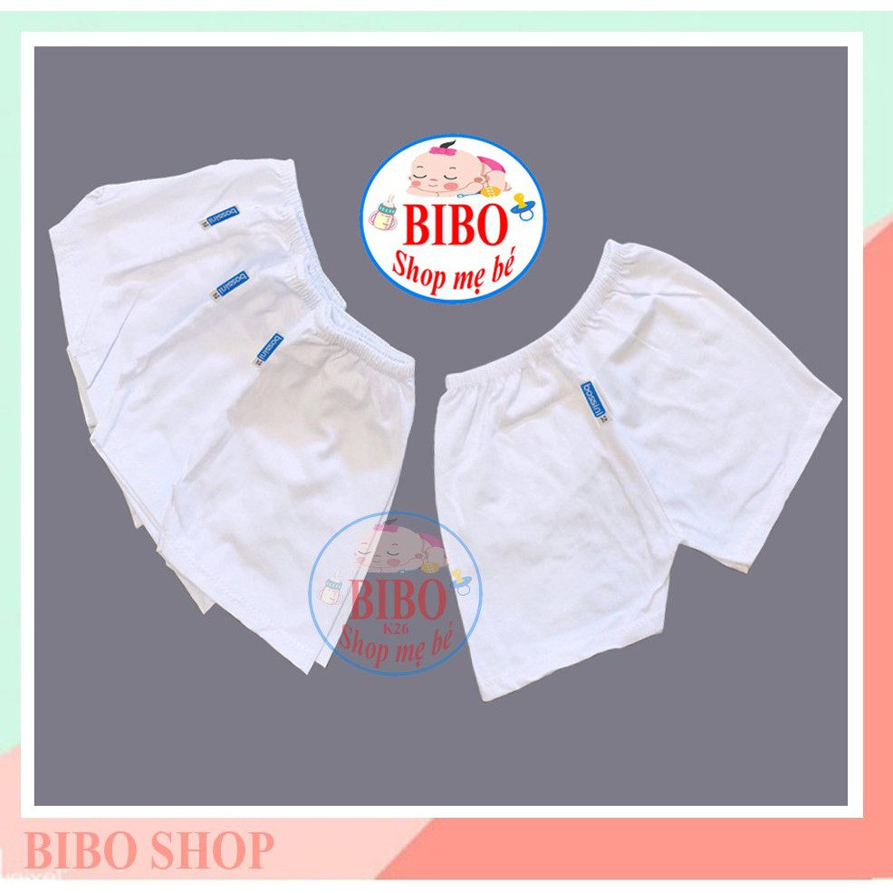 (Chất đẹp) Combo 5 Quần Ngắn Trắng Sơ Sinh Chất Vải Cotton Cho Bé Mặc Nhà Hiệu BOSSINI (3-75KG)-5CÁI