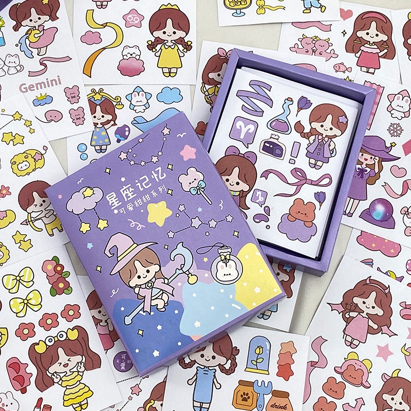 Hộp 50 Sticker Kawwai Dễ Thương Dùng Để Trang Trí Album Ảnh