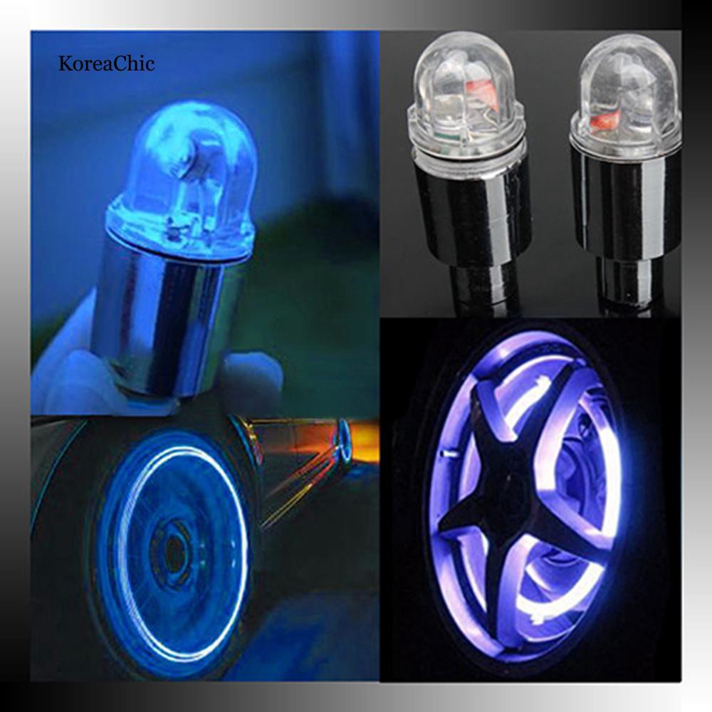 Cặp đèn LED nhiều màu dùng gắn trang trí cho van bánh xe máy