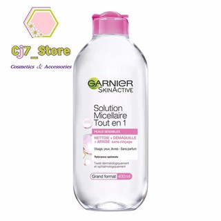 Nước Tẩy Trang Garnier Skin Active Solution Micellaire Tout en 1 Peaux Sensibles - Dành Cho Mọi Loại Da 400ml