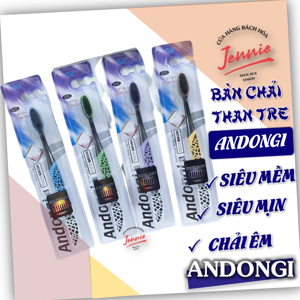 Bàn chải than tre HÀN QUỐC ANDONGY siêu mịn siêu mỏng chải sâu êm ái