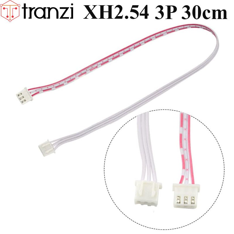 Dây cắm header 2.54mm XH2.54 3P 30cm 2 đầu bấm cùng hướng màu trắng đỏ - túi 10 cái