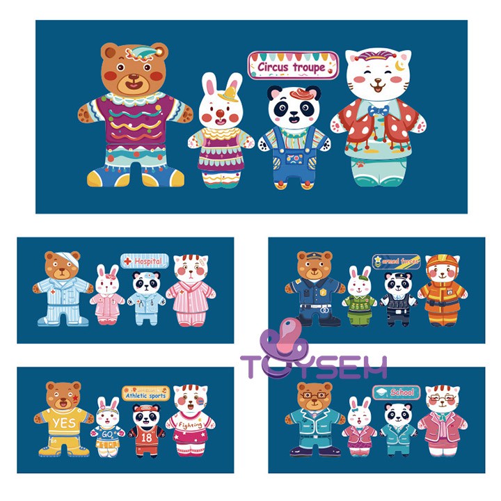 Đồ chơi trẻ em hộp ghép tranh nam châm gỗ toysem bộ xếp hình kèm bảng vẽ cho bé tập học - Quà tặng sinh nhật cho bé