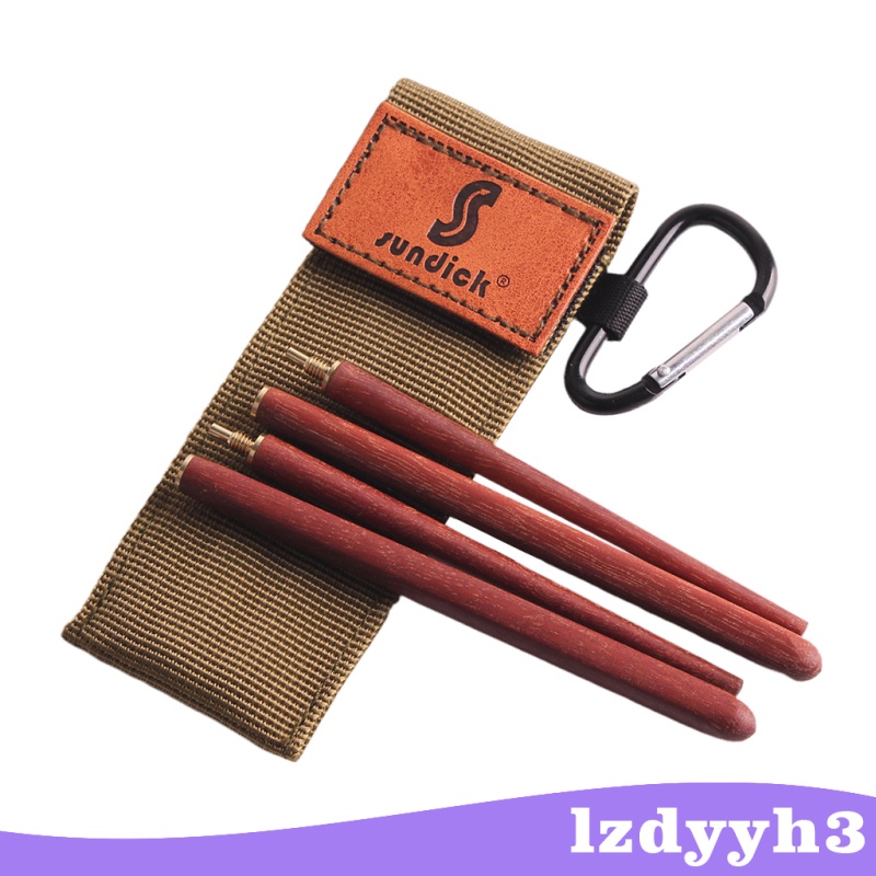 [In stock] Foldable Chopsticks Travel Cutlery Set Rosewood Chopsticks Gift Carry Bag