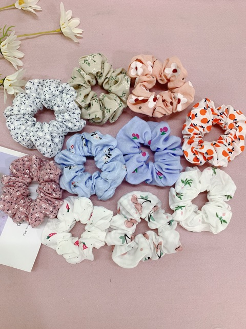 [Mã FAXANH88 hoàn 15% đơn 300K] Scrunchies chun cột tóc hoạ tiết tổng hợp