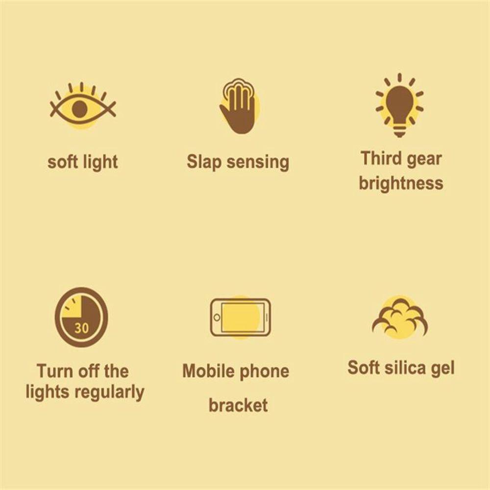 YIYU Đèn Ngủ Để Bàn Silicone Cảm Ứng Chạm Hình Vịt Nằm Đáng Yêu