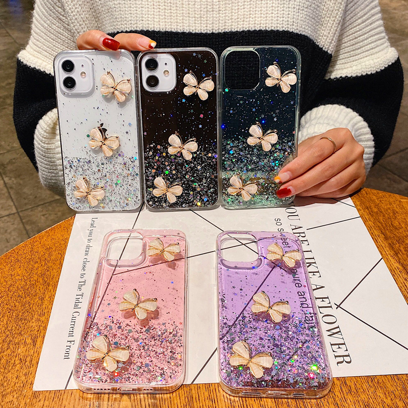 Ốp điện thoại silicon mềm hình bướm kim tuyến cho OPPO Reno6 6 Pro Reno6 Z Reno5 F Reno5 Pro 5G OPPO Reno 5 Pro 2021