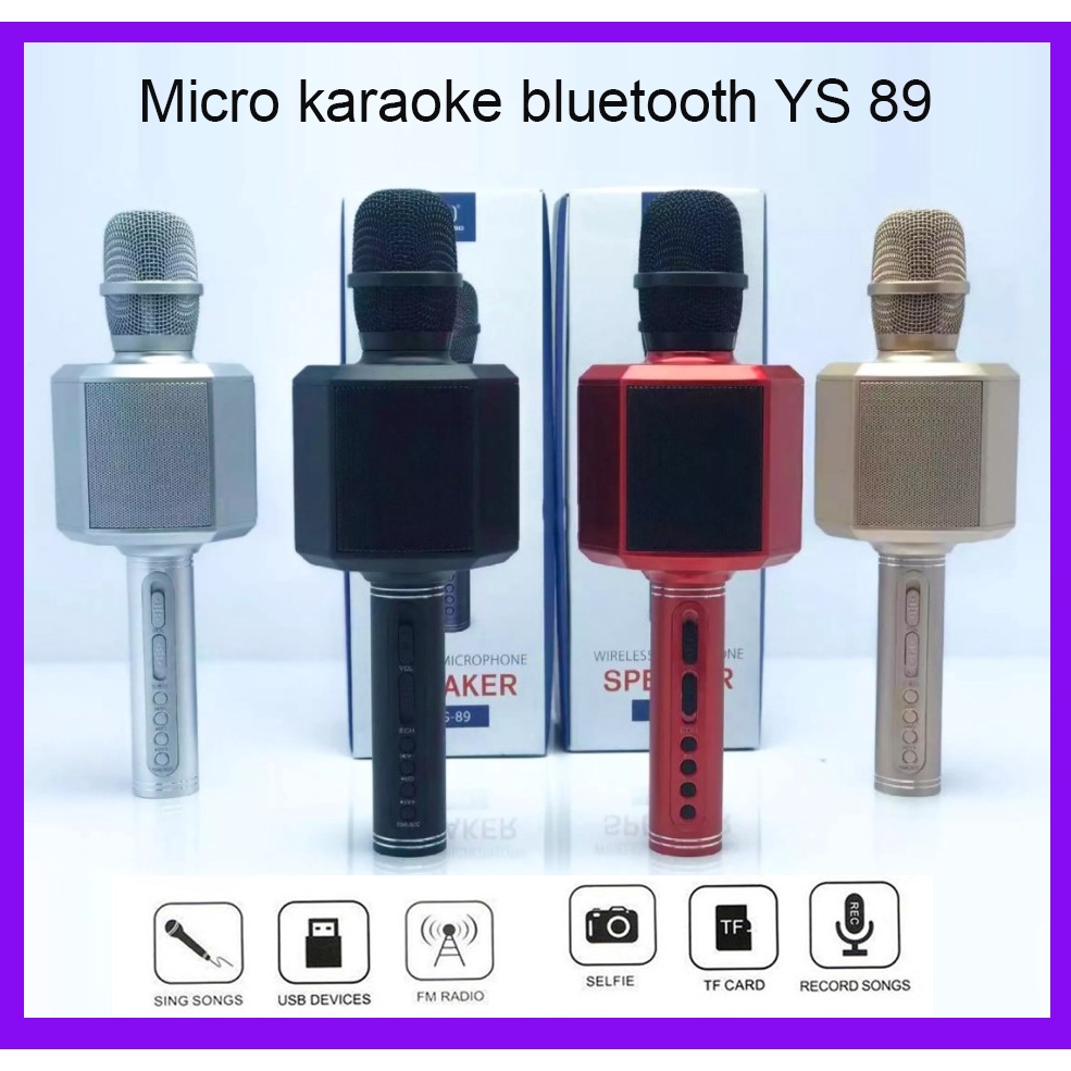 Micro Karaoke bluetooth YS 89 - Micro Kiêm Loa karaoke SU YOSD - Chỉnh echo Ngay Trên Mic - Hát Siêu Hay Chống Hú Tốt