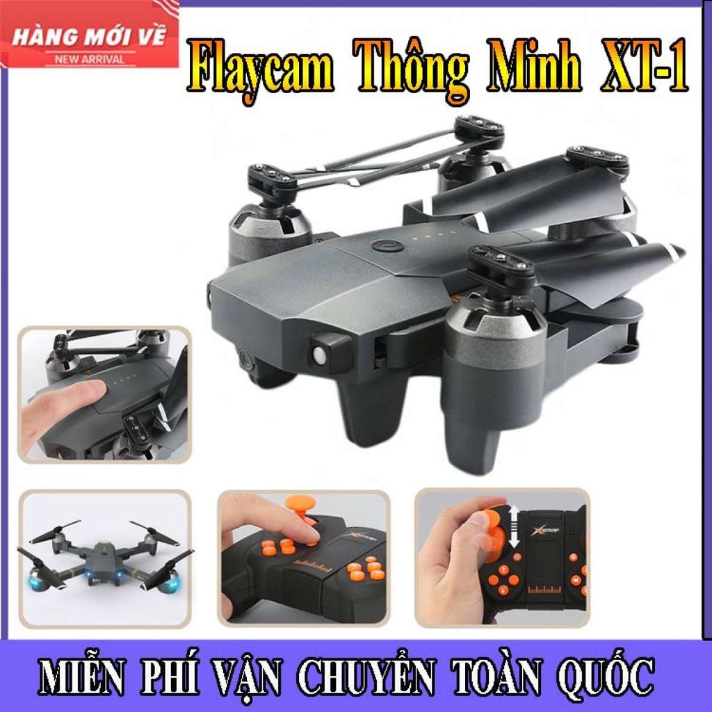 Flycam, Máy Bay Điều Khiển Từ Xa Có Camera XT-1 Chống Rung Quang Học, Quay Phim Chụp Ảnh Full HD 1080, Cánh Gấp Gọn