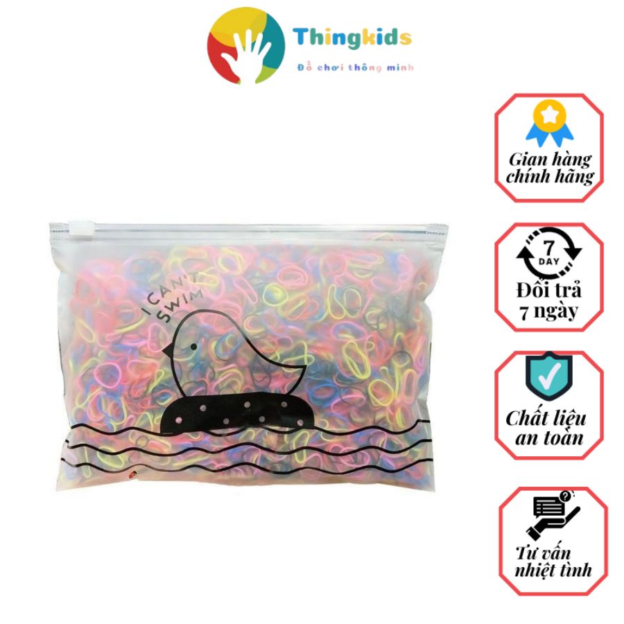 Túi Chun Buộc Tóc Phong Cách Hàn Quốc Set 500 Sợi - Thingkids
