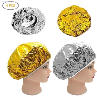 Đồ dùng phòng tắm◐۞♙4 cái Mũ nhôm Foil Caps không thấm nước Spa Hair Salon Mũ tắm dùng một lần Nón bảo vệ chăm sóc tóc B