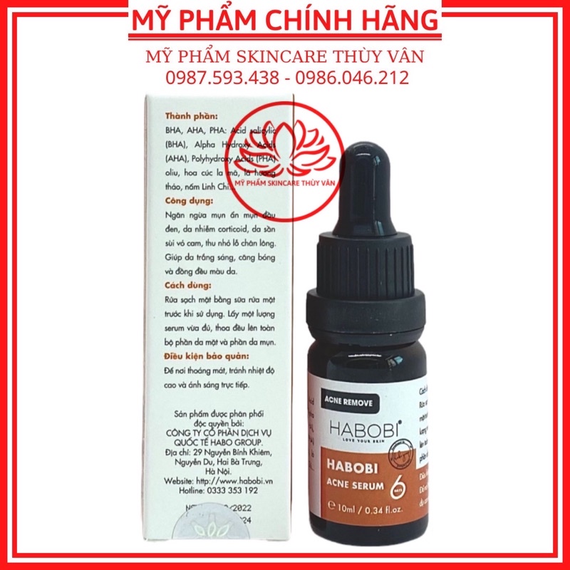 Serum 06 Giảm Mụn Mờ Thâm Se Khít Lỗ Chân Lông Chính Hãng HABOBI 10ml