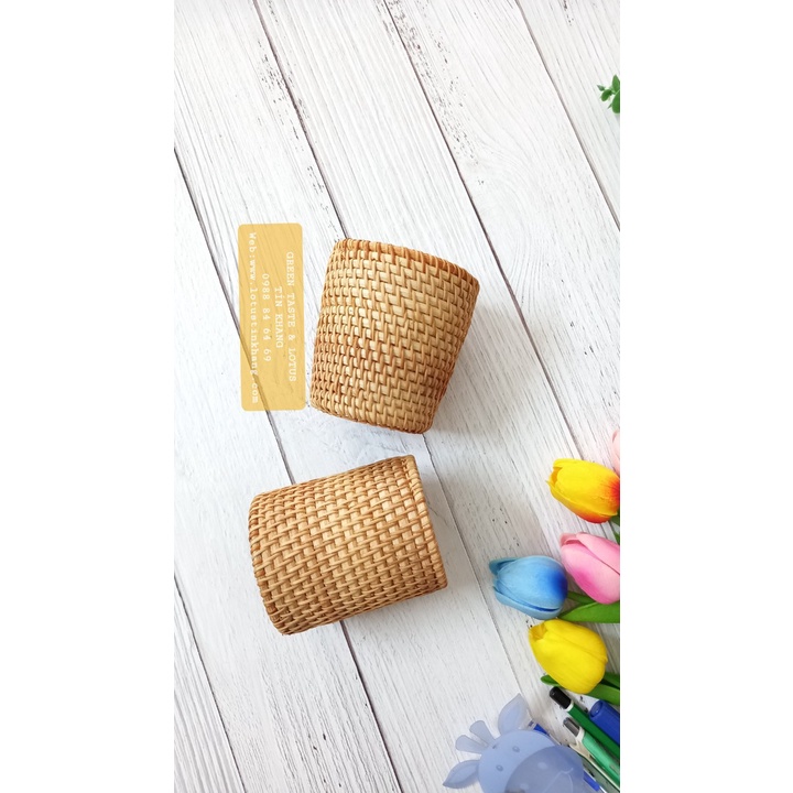 Cốc Mây, Ly Mây, Lọ, Bình Cắm Hoa, Ống Cắm Bút, Ống Cắm Thìa, Đũa bằng Mây đan Thủ Công Mỹ Nghệ Cao Cấp-Phụ Kiện Decor