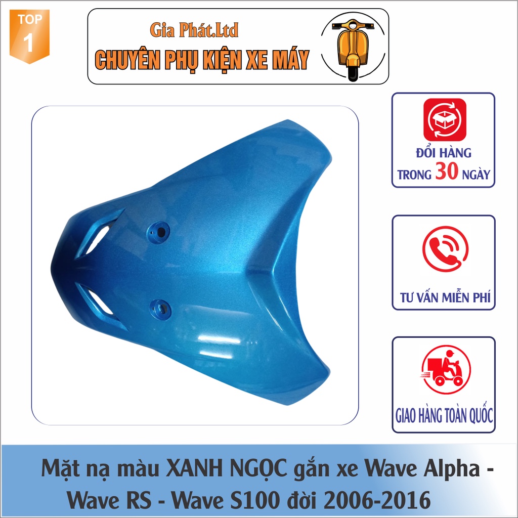 Mặt Nạ xe Wave Alpha , Wave RS, Wave S100 đời 2006-2016 nhựa ABS cao cấp màu XANH NGỌC -SPP-2363
