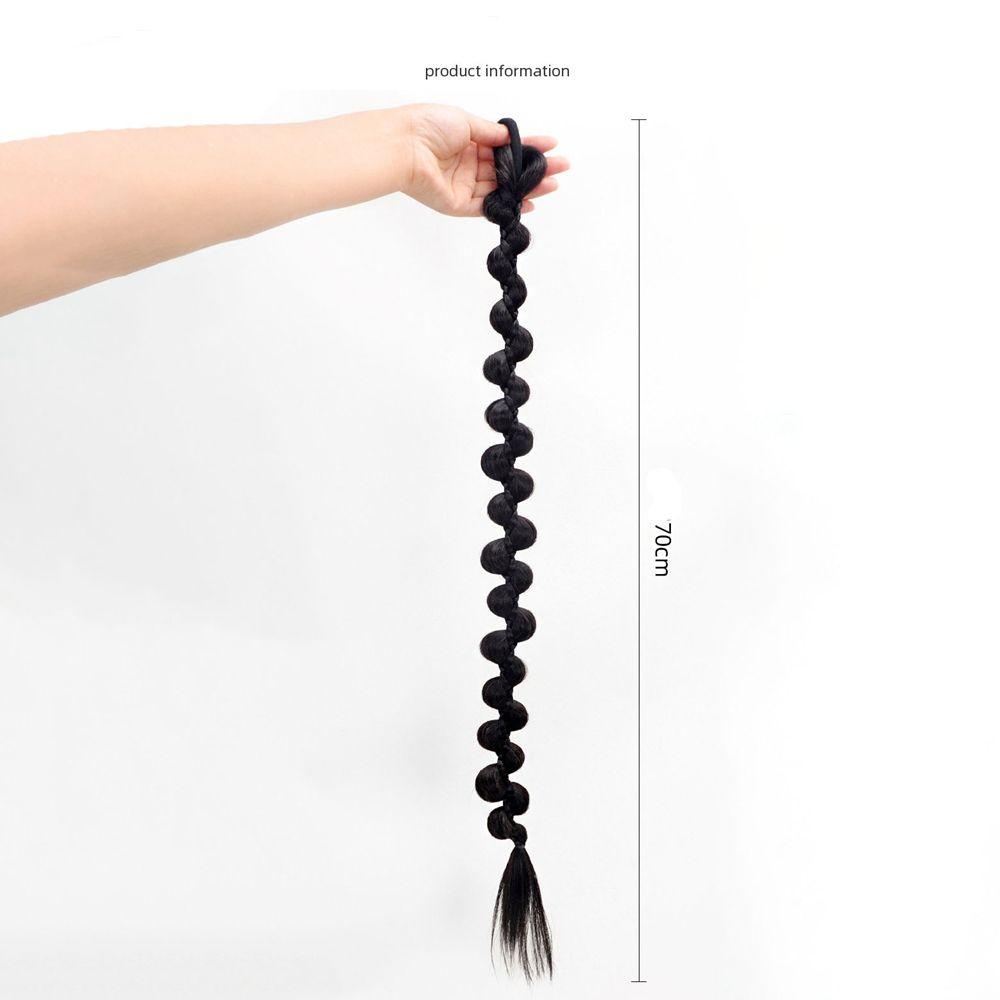 Bím Tóc Giả Kiểu Thắt Bím Bằng Sợi Tổng Hợp Co Giãn Thời Trang Dành Cho Nữ