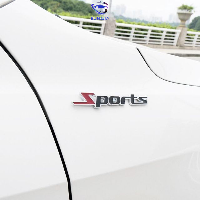 Logo 3D tem chữ nổi SPORTS kim loại trang trí ô tô xe máy