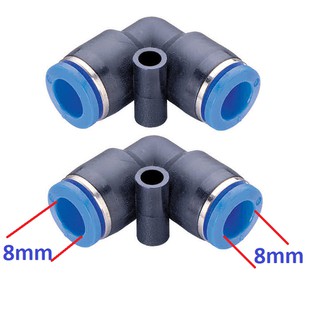 2 Đầu nối vuông góc nối ống phun sương 8mm cho máy bơm phun sương - Nối nhanh dây hơi 8mm