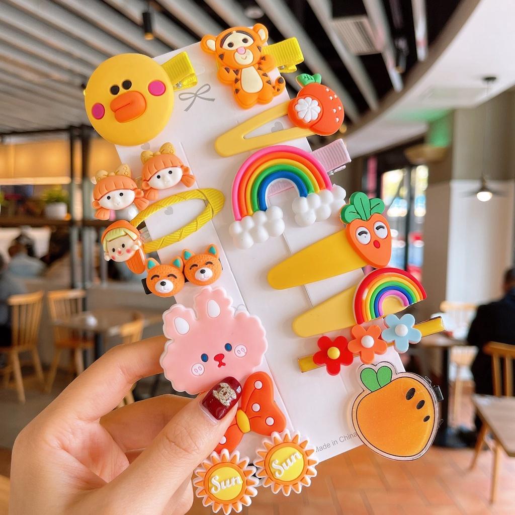 (Mẫu 2) Set 14 Kẹp Tóc Hoạt Hình Xinh Xắn Cho Bé Gái Phụ Kiện Tóc Bé Gái Đáng Yêu