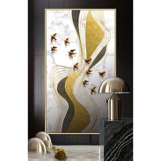 Tranh canvas treo tường chim én nghệ thuật phong cách hiện đại VIP 1124 - 50 x 90 cm
