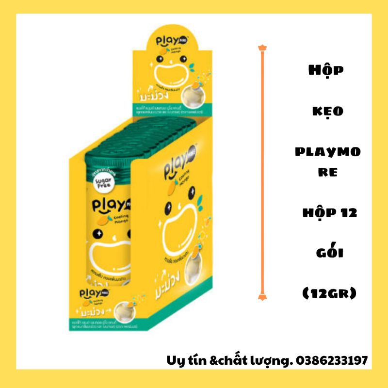 Kẹo Thái Lan _Hộp kẹo Playmore vị Xoài gói 12g (12goi×12g) date 2023