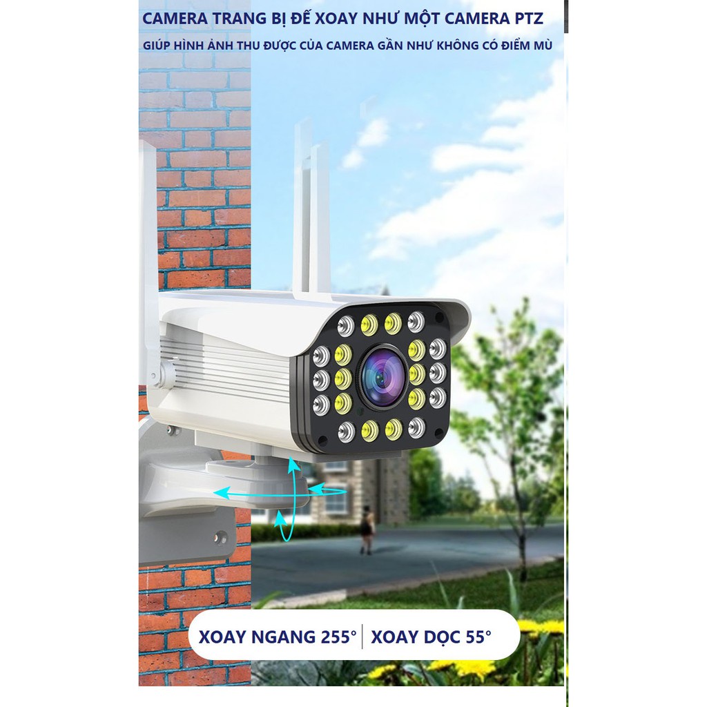 Camera Thân Yoosee 5.0 Mpx Ngoài Trời Xoay 360° 2 râu - 4 râu Xem đêm có màu, camera Yoosee giá rẻ, cam ngoài trời