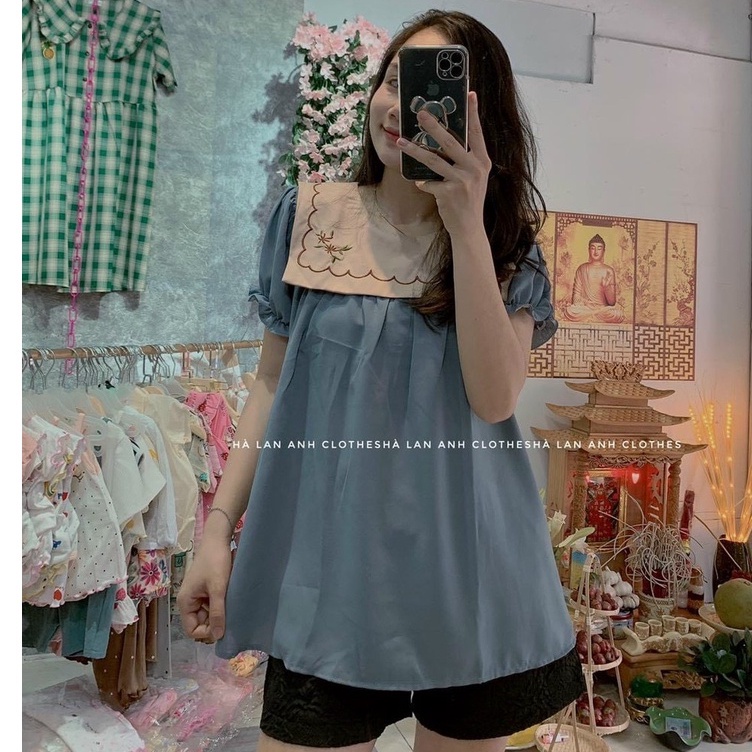 Áo bầu đẹp cho bầu đi làm, đi chơi cực xinh - Áo kiểu đẹp thiết kế kết hợp bầu và sau sinh