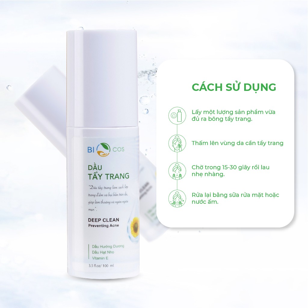 Dầu Tẩy Trang Làm Sạch Sâu 100ml Deep Clean Preventing Acne BIOCOS - Tẩy Trang, Làm Sạch, Giữ Ẩm, Dưỡng Mềm Da | BigBuy360 - bigbuy360.vn
