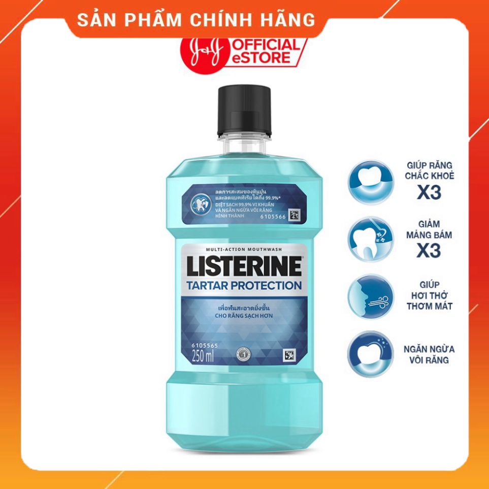 Nước súc miệng ngăn ngừa mảng bám Listerine Tartar Protection 500ml